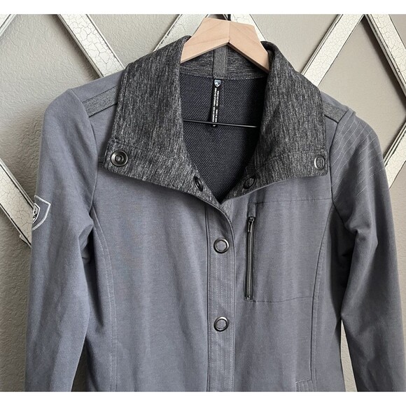 KUHL Krush Women's S Mock Neck Lightweight Jacket Snap Closure Hiking - Gray - Picture 2 of 11